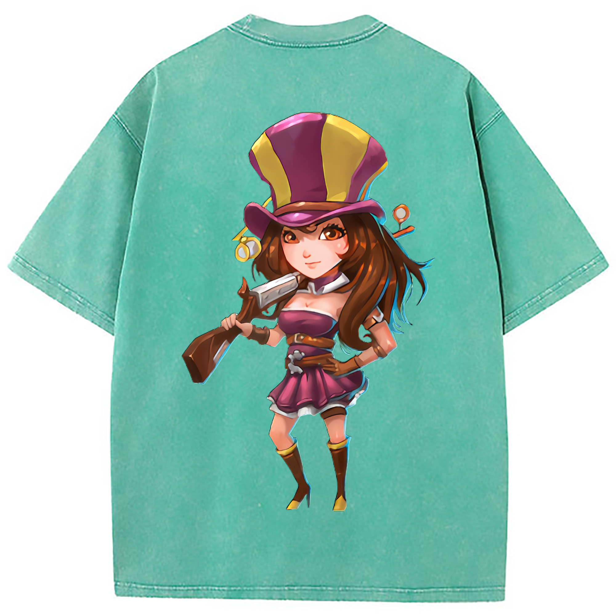 （画像用） リーグ・オブ・レジェンド League of Legends LOL 綿100% ヴィンテージ風 半袖Tシャツ（背面プリント）